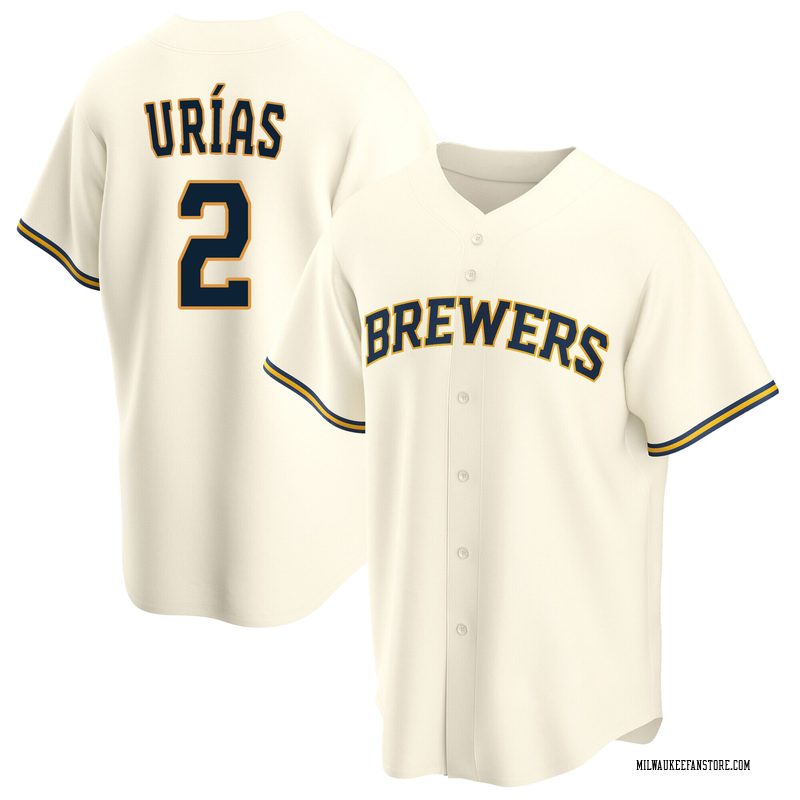 Men's Milwaukee Brewers Luis Urias Authentic Blue Powder 2022 City Connect  Jersey